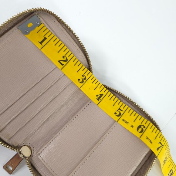 FURLA Designer Genuine Leather ZIP-AROUND Wallet Beige Cream Gold Tone Hardware. - Picture 16 of 16
